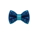 Glitzernde dunkelblaue Pailletten-Schleife mit hellblauem Satinband für Kinderhaarschmuck - Dunkelblau (Stil 4)