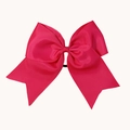 Vibrant rose red grosgrain ribbon bow hair tie with durable black elastic band - Rose Red