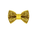 Fiocco per capelli dorato glitterato per bambini con elegante fascia centrale in raso - Oro (Stile 5)