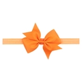 Bright orange grosgrain ribbon bow hairband for girls with high elastic rubber band - Orange