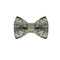Accessorio per capelli fiocco glitterato argento per bambini con nastro di raso grigio - Argento (Stile 6)