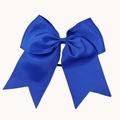 Royal blue grosgrain ribbon bow hair tie with long streamers and elastic band - Sapphire Blue