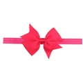Pink ribbed fabric headband for girls with a large oversized double layered bow - Rose Red