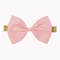 Light pink bow headband made of ribbed grosgrain ribbon for baby girls and infants - Pink