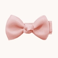 Cute light pink grosgrain ribbon bow hair clip with fully fabric-covered safety metal clip - Lotus Pink