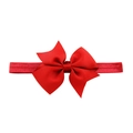 Vibrant bright red grosgrain ribbon bow headband for girls with elastic hair band - Red