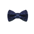 Papillon glitterato blu scuro per bambini con nodo centrale in raso lucido - Blu Navy (Stile 13)