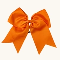 Orange grosgrain ribbon hair scrunchie with a large bow for girls and cheerleading - Orange