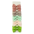 Set di 10 fermagli per capelli in nastro grosgrain rosa, verde e menta su scheda - 3 (Colori Freschi)