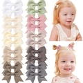 24-piece set of Morandi color ribbon bow hair clips for babies and girls in assorted colors - Morandi Colors Set (Style 1)