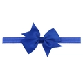 Elastic royal blue grosgrain ribbon bow hair tie for baby girls and daily hair styling - Sapphire Blue
