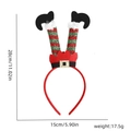 Serre-tête elfe de Noël mignon avec jambes à paillettes rouge et vert, 28 cm - Serre-Tête Jambes de Lutin Rayées à Paillettes (#41)