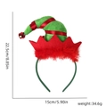 Serre-tête bonnet d'elfe de Noël en velours vert et rouge avec ruban et grelot - Serre-Tête Bonnet de Lutin Rouge et Vert (#43)
