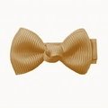 Barrette à cheveux avec nœud en ruban gros-grain marron doré pour filles avec texture côtelée - Khaki