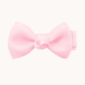 Barrette nœud rose clair fait main en ruban gros-grain avec texture côtelée - Rose Clair