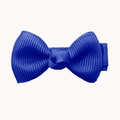 Nœud papillon bleu marine en ruban gros-grain pour filles avec texture nervurée classique - Bleu Saphir