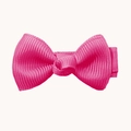 Barrette nœud en ruban gros-grain rose vif pour filles avec pince crocodile sécurisée - Rouge Rose