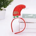 Serre-tête de Noël avec chapeau à paillettes rouges, peluche blanche et grelots - Serre-Tête Bonnet de Noël à Paillettes Rouges (#32)