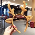 Serre-tête bois de renne en peluche marron pour les fêtes de Noël et la coiffure festive - Serre-Tête Renne en Peluche Marron (#33)