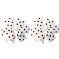 Handmade white and black polka dot swallowtail ribbon hair clips for girls - White with Black Dots (11)