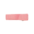 Pink grosgrain ribbon wrapped alligator hair clip for girls with minimalist single bow design - Watermelon Pink