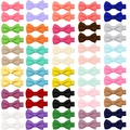 Lot de 40 nœuds en ruban gros-grain de couleurs unies avec pinces crocodiles - Multicolore