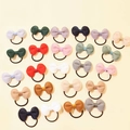 Set of 23 colorful mini bow hair ties in various Morandi tones with elastic bands - Multicolor