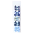 Lot de 10 barrettes nœuds en tissu fait main pour filles aux motifs floraux et bleus variés - Ensemble Floral Bleu Océan (Style 4)