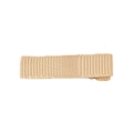Handmade light beige ribbed ribbon hair clip with duckbill design for kids - Light Coffee