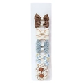 Lot de barrettes nœuds en tissu fait main avec dentelle et motifs floraux pour filles - Ensemble Gros-Grain Rétro Marron (Style 6)