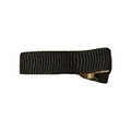 Classic black grosgrain ribbon wrapped hair clip with metal alligator base for girls - Black