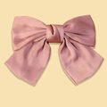 Elegante fermaglio per capelli in raso rosa antico con fiocco doppio fatto a mano - Rosa