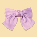 Elegante fermaglio per capelli in raso viola a doppio strato con chiusura a molla per donne - Viola