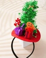 Serre-tête de Noël avec sapin vert, bonhomme en pain d'épices et canne en sucre décorative - Serre-Tête Bonhomme de Pain d'Épices et Cadeau (#53)