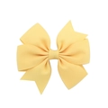 Barrette à cheveux avec nœud en ruban gros-grain jaune clair fait à la main pour fille - #37 (Jaune)