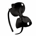 Serre-tête noeud en ruban gros-grain noir classique avec texture côtelée pour filles - Noir