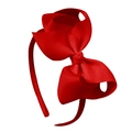 Serre-tête rouge avec grand nœud en ruban gros-grain pour filles au design 3D superposé - Rouge