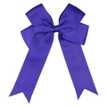 Handmade large purple cheer bow hair clip with long tails in grosgrain ribbon - Purple Bow (#1)