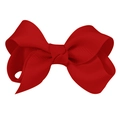 3 inch bright red ribbed grosgrain ribbon bow hair clip accessory for kids and girls - #2 Red