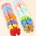 Colorful 20-piece handmade grosgrain ribbon hair bows set for girls in various colors - 21 Colors Set