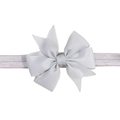 Diadema hecha a mano con lazo de cinta de falla gris y banda elástica plateada infantil - Gris