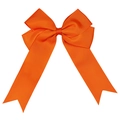 Vibrant orange grosgrain ribbon bow hair clip with elegant long swallowtail streamers - Orange Bow (#3)