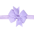Bandeau élastique avec nœud côtelé violet clair fait main pour bébés et enfants - Mauve Clair