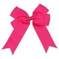 Handmade rose red grosgrain ribbon bow hair clip with long tails for children - Rose Red Bow (#4)