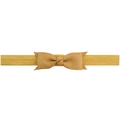 Elastic mustard yellow bow headband for girls made of ribbed grosgrain fabric material - Golden Yellow (2)