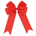 Classic red grosgrain ribbon bow hair clip for children with long tails and texture - Red Bow (#6)