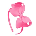 Serre-tête rose fait main avec grand nœud multicouche en ruban pour les filles - Rouge Rose Clair