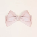 Elegante fiocco in raso rosa chiaro con perline bianche e fermaglio per capelli - Rosa
