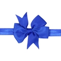 Bandeau élastique bleu roi avec nœud en gros-grain pour bébés et enfants - Bleu