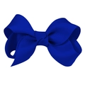 Royal blue 3-inch ribbed grosgrain fabric flower bow hair accessory for girls - #11 Royal Blue